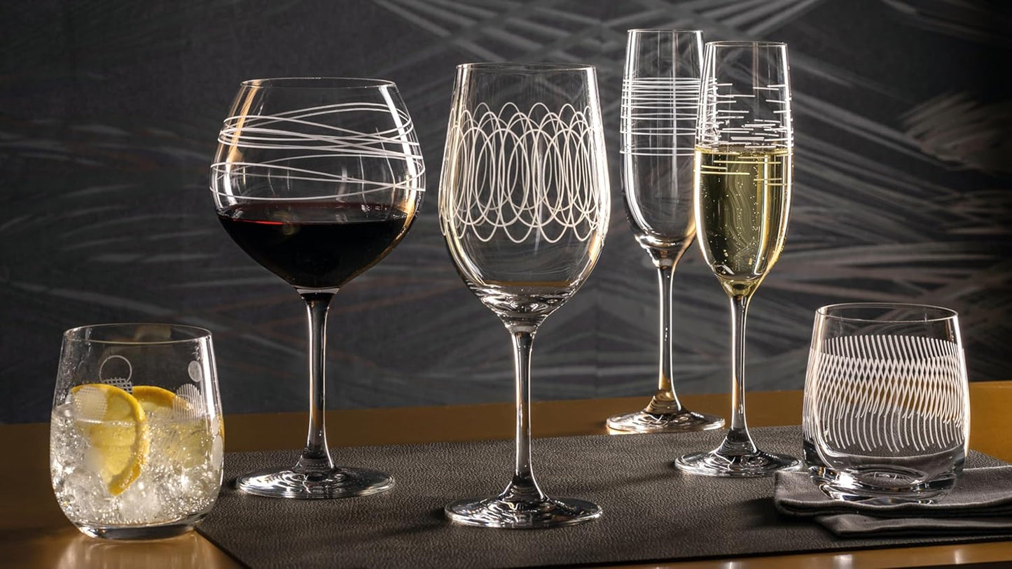 Leonardo Casella 061800 - Set di 6 bicchieri da vino rosso, 630 ml, con motivi, lavabili in lavastoviglie, resistenti agli urti, bicchieri da vino rosso, 6 pezzi