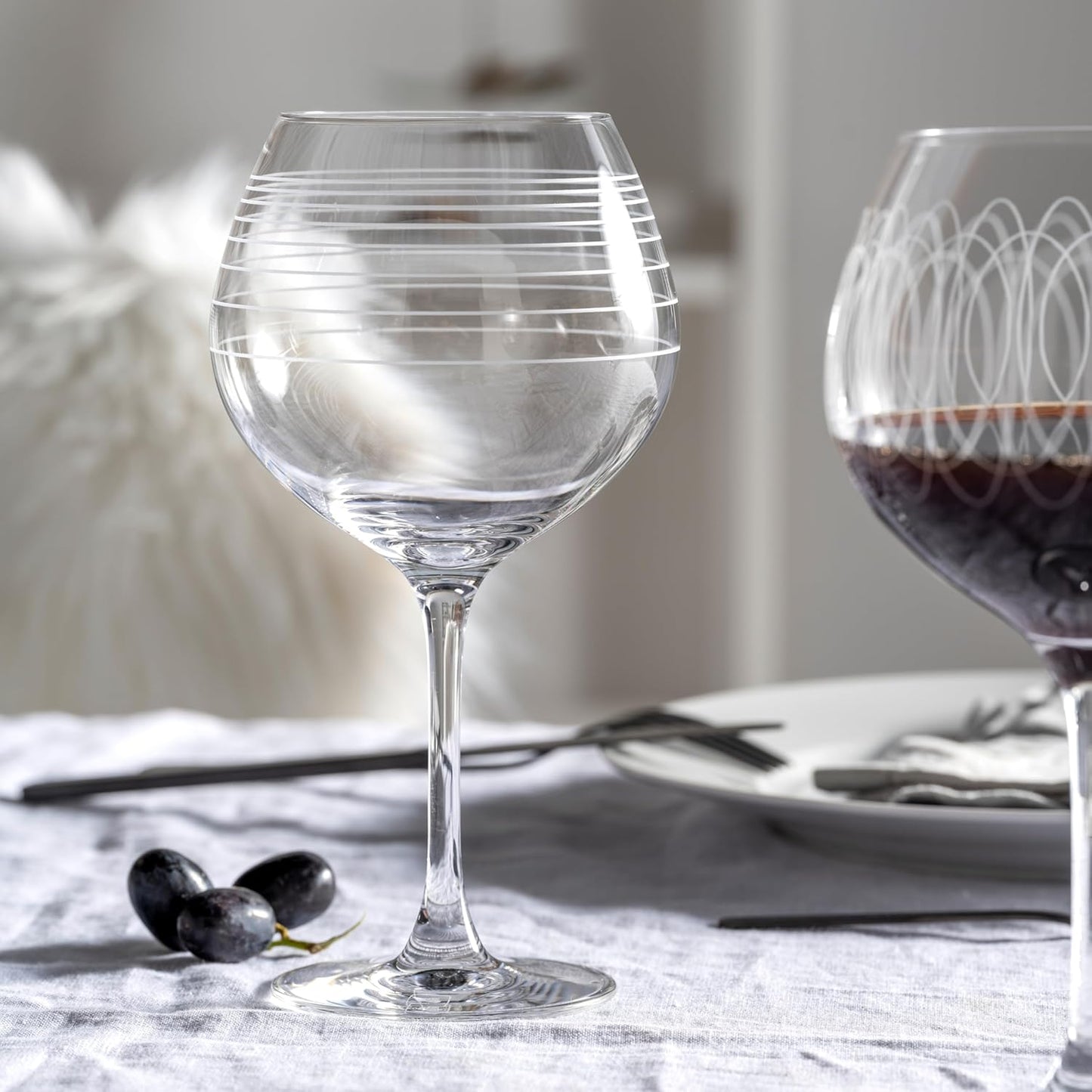 Leonardo Casella 061800 - Set di 6 bicchieri da vino rosso, 630 ml, con motivi, lavabili in lavastoviglie, resistenti agli urti, bicchieri da vino rosso, 6 pezzi