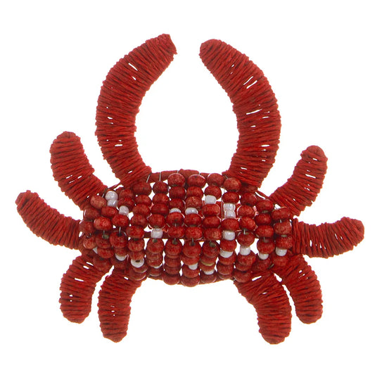 Blanc Mariclò Set 2 Portatovagliolo granchio in rafia rosso 10x12x4 cm