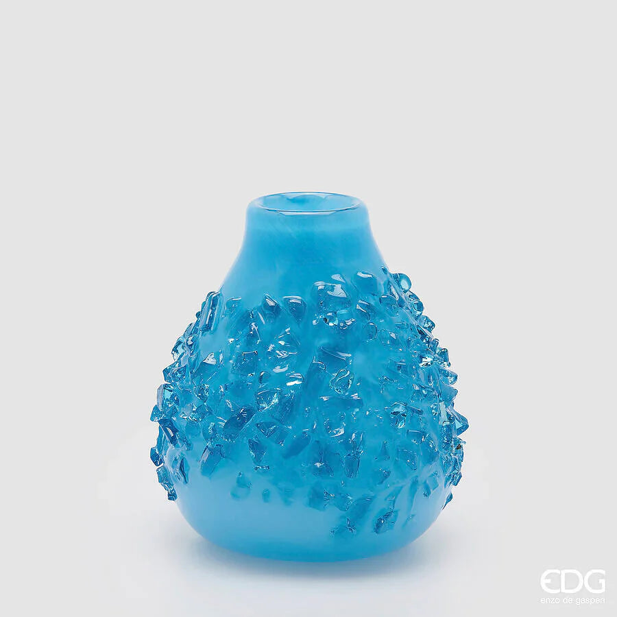 EDG Vaso Gemme Azzurro in Vetro 28cm D27
