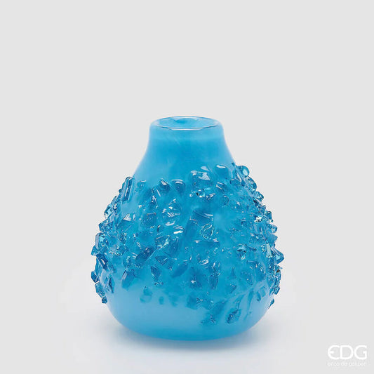 EDG Vaso Gemme Azzurro in Vetro 28cm D27