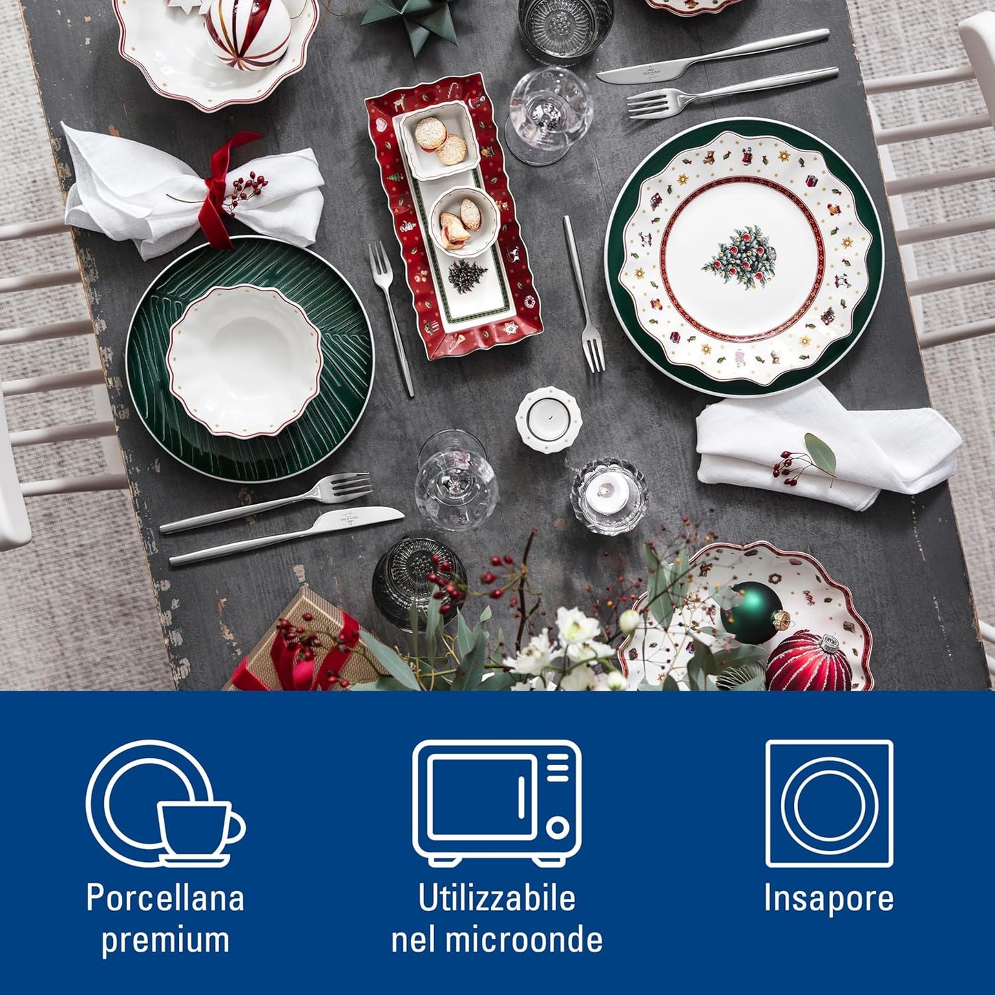 Villeroy & Boch Toy's Delight Biscottiera Media, Porcellana, Bianco/Multicolore, Ø20,5cm