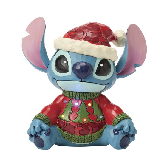 Enesco Disney Traditions Stitch Led Con Maglione Natalizio