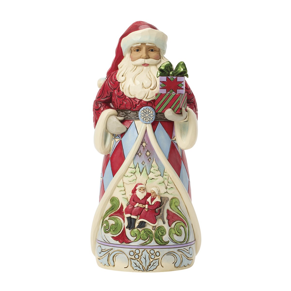 Disney Traditions Enesco Babbo Natale Con Babbo Natale E La Signora Scene Su Abito