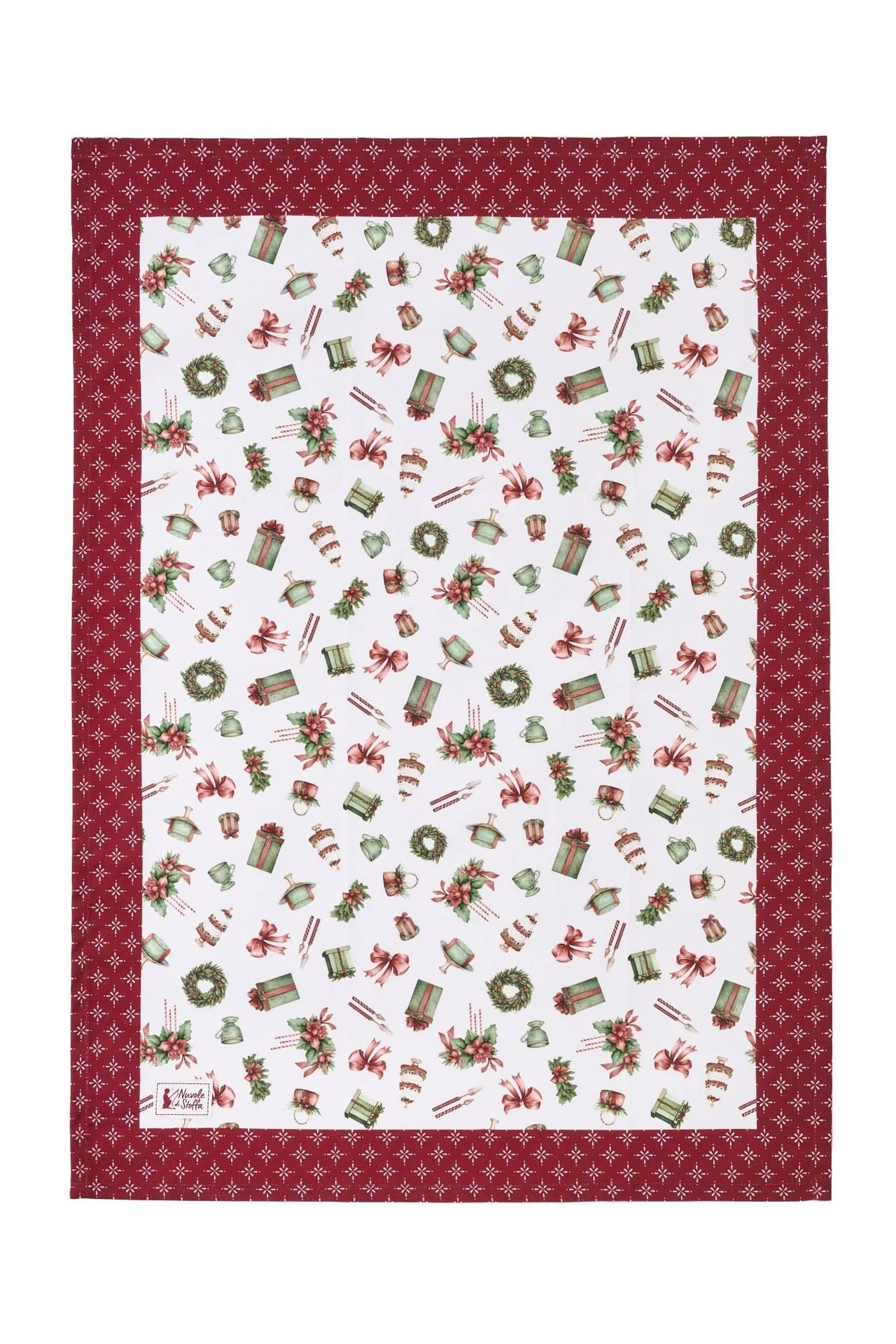 Nuvole di Stoffa Strofinaccio Cotone Storia di Natale 50×70 cm