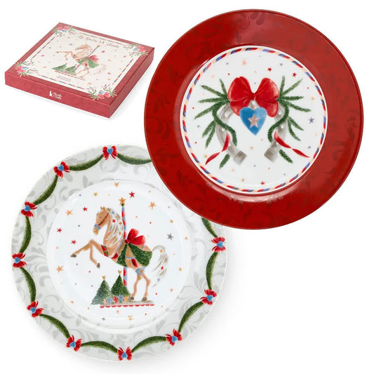 Nuvole di Stoffa Set 2 Piatti dolce di natale "Giostra" D19 cm
