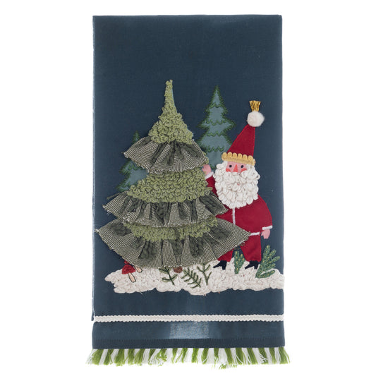 Blanc Mariclo Canovaccio ricamato Babbo Natale  Collection 40×70 cm