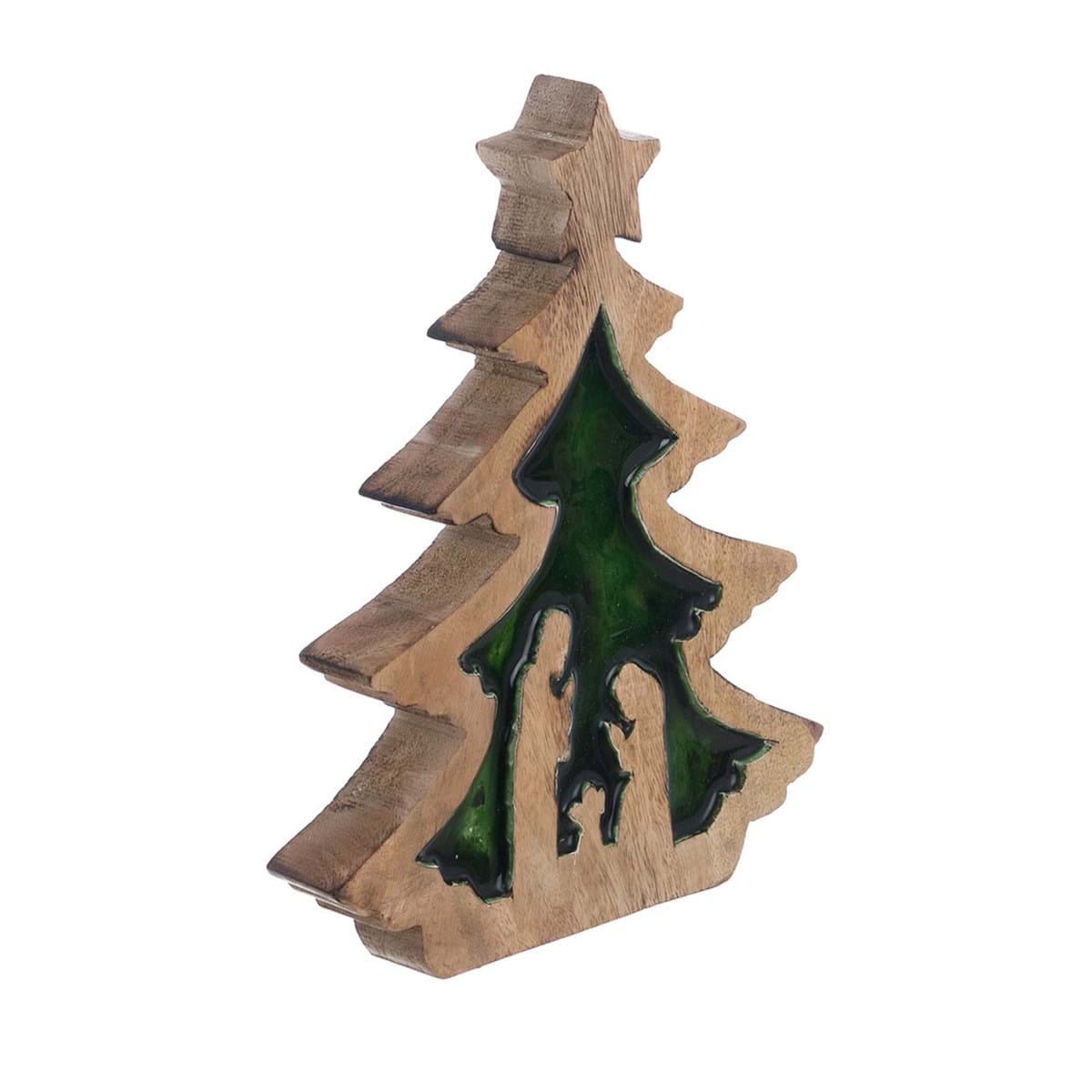 Blanc Mariclo Decoro Albero legno con natività  Foresta D’inverno H 20 cm