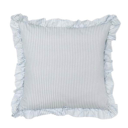 Blanc Mariclò Set 2 cuscini arredo in microfibra VERDE con gala "Sogno Vichy" 30x50 cm - 45x45 cm