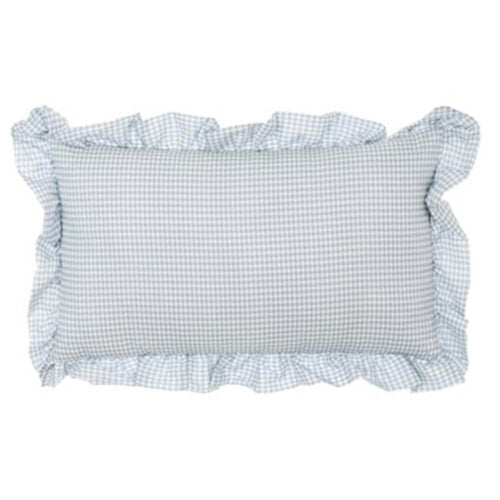 Blanc Mariclò Set 2 cuscini arredo in microfibra VERDE con gala "Sogno Vichy" 30x50 cm - 45x45 cm