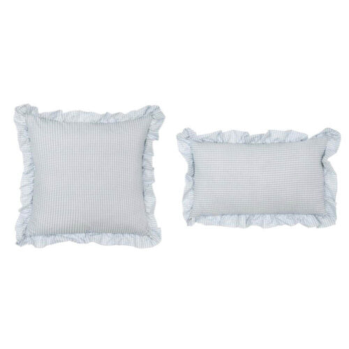 Blanc Mariclò Set 2 cuscini arredo in microfibra VERDE con gala "Sogno Vichy" 30x50 cm - 45x45 cm
