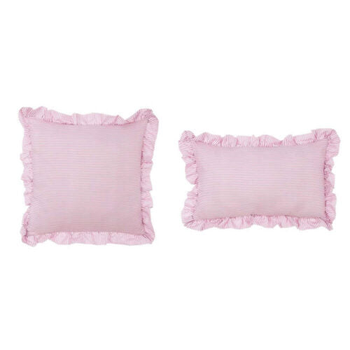 Blanc Mariclò Set 2 cuscini arredo in microfibra ROSA con gala "Sogno Vichy" 30x50 cm - 45x45 cm