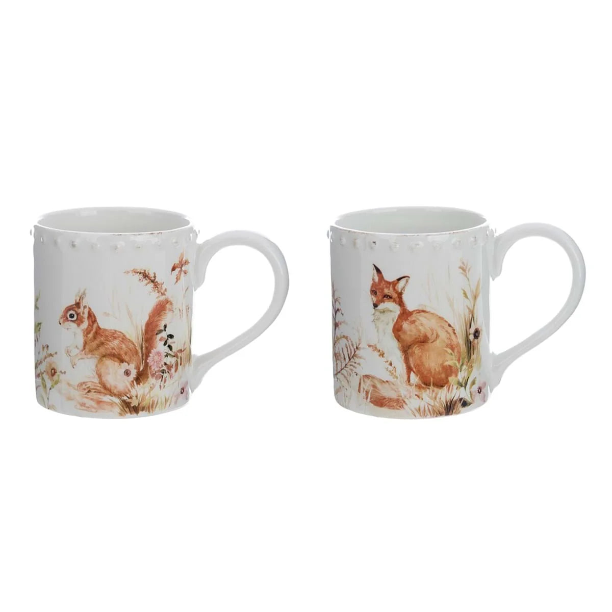 BLANC MARICLO' Set due Tazze con decoro volpe