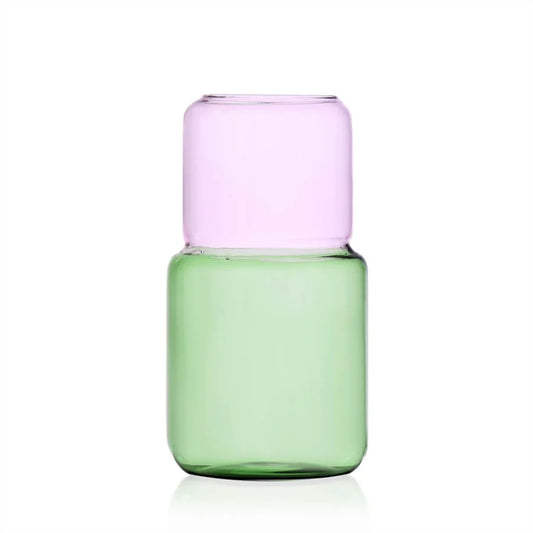Ichendorf Milano Vaso Revolve H25 cm Rosa e Verde in Vetro Borosilicato