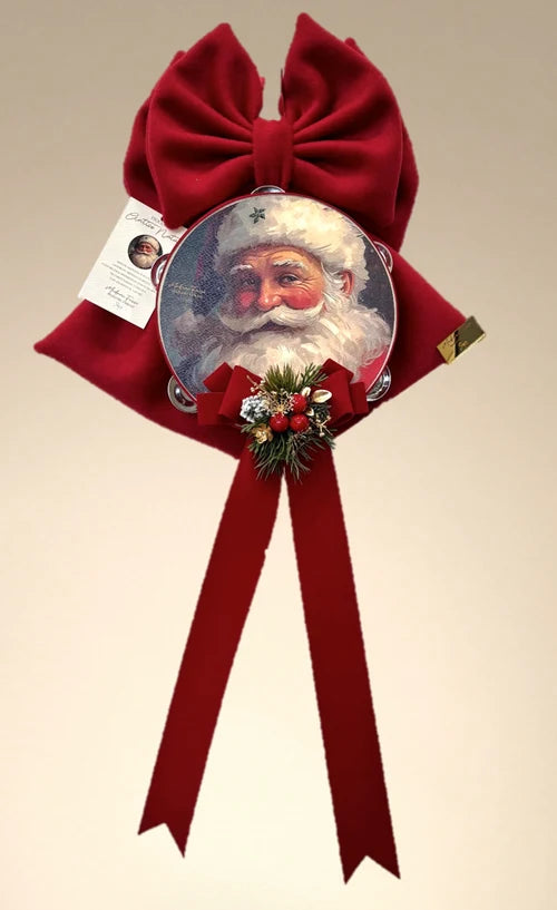 Madame Fioccò | Fiocco Natalizio con Tamburello Babbo Natale