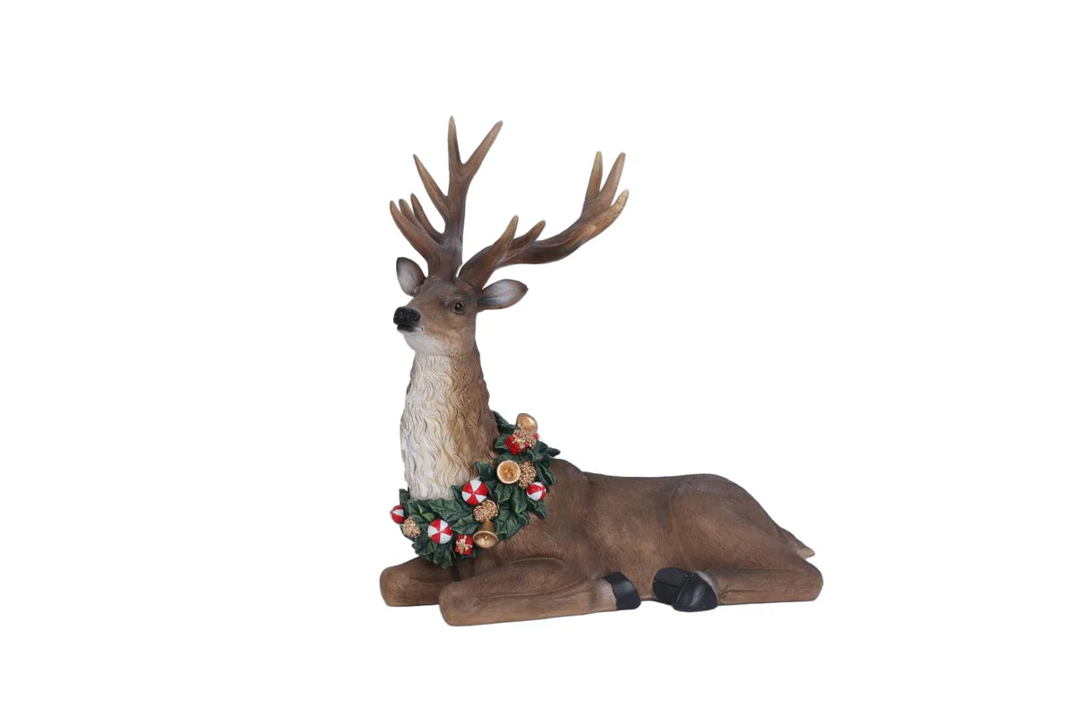 FIORI DI LENA Cervo In Resina Naturale Fiori Di Lena