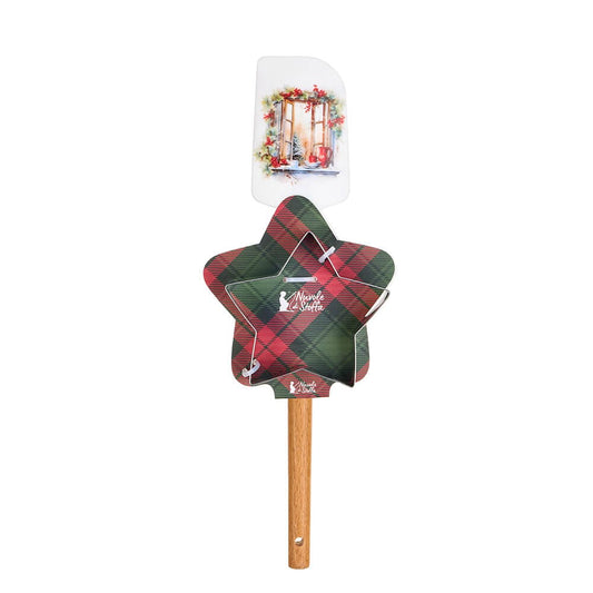 – Nuvole Di Stoffa Set Spatola Con Stampino Stella E Finestra “Christmas Is Coming”