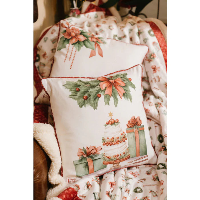 Nuvole di Stoffa Cuscino Storia di Natale Ghirlanda 40x40 cm