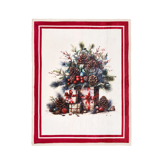 Nuvole di Stoffa Plaid con Scatola Christmas 130x160 cm Regali