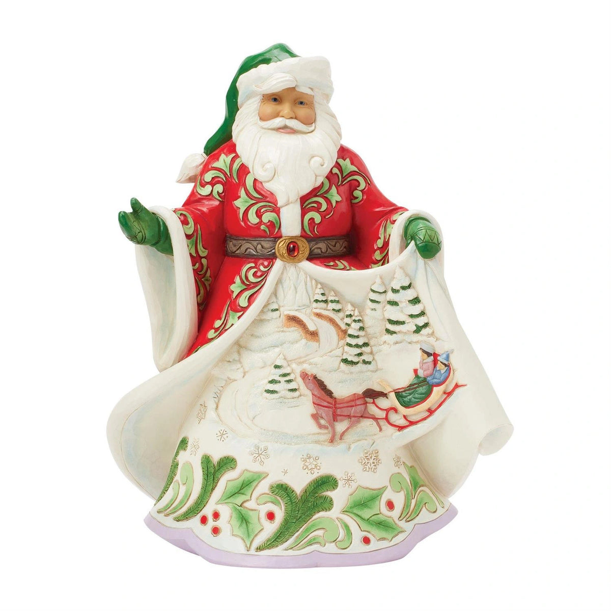 Jim Shore Enesco Babbo Natale musicale con scena invernale 26cm