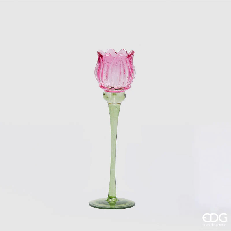Portacandela Tulipano h.27 - Ambra