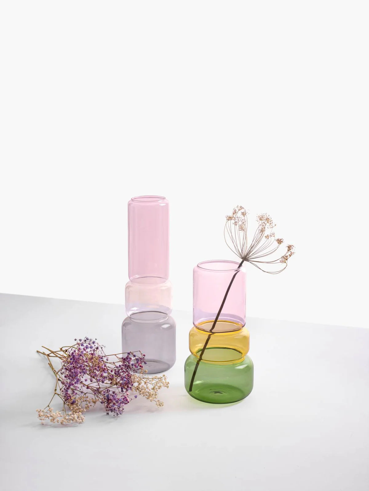 Ichendorf Milano Vaso Revolve H25 cm Smoke e Ambra in Vetro Borosilicato