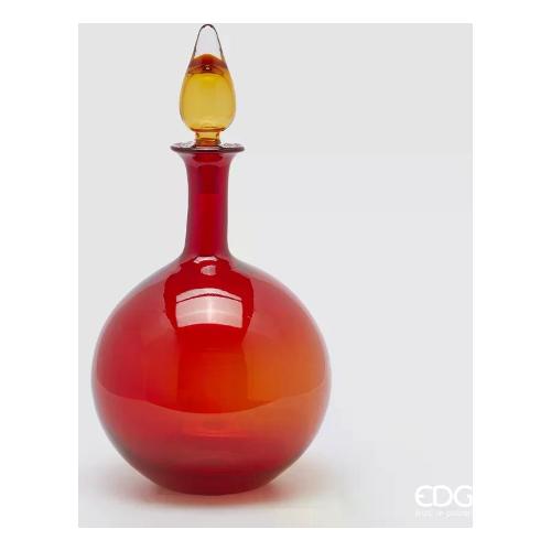 Enzo De Gasperi Vaso Vetro ampolla con tappo Rosso