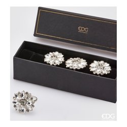 Enzo De Gasperi Set anelli tovaglioli 4 pz GEMS Silver