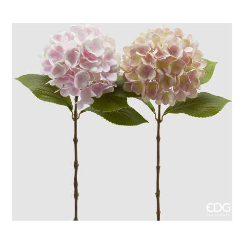 EDG – ORTENSIA NOBILE NEW RAMO CON FOGLIE H.60 CREMA/ROSA ASSORTITI