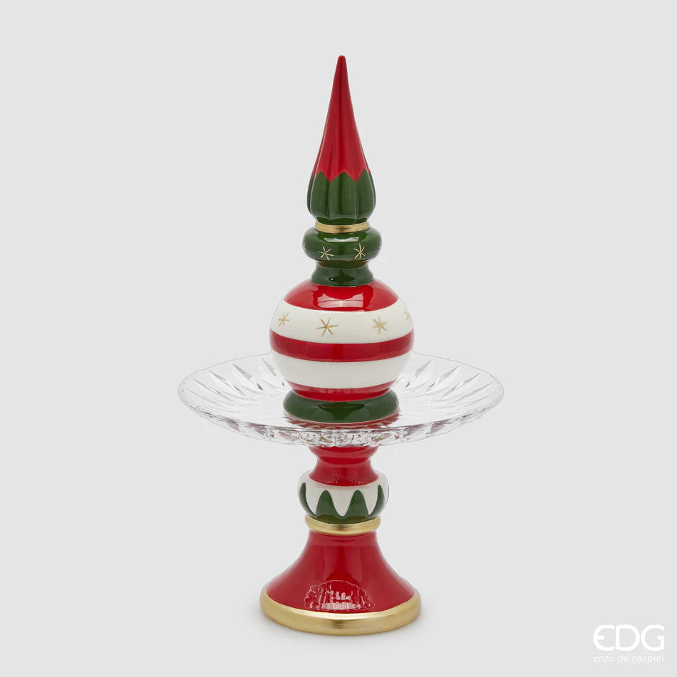 EDG · Enzo De Gasperi · Alzata Natalizia Pino Topiary Sfere · H 43 cm