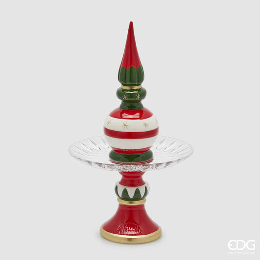 EDG · Enzo De Gasperi · Alzata Natalizia Pino Topiary Sfere · H 43 cm