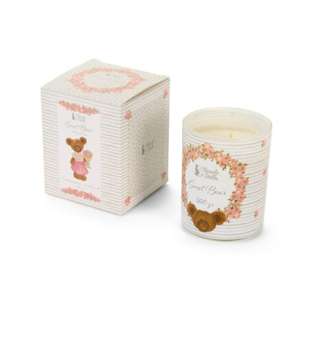 Nuvole di stoffa – Candela profumata Sweet Bear in vetro con scatola | Profumatore decorativo