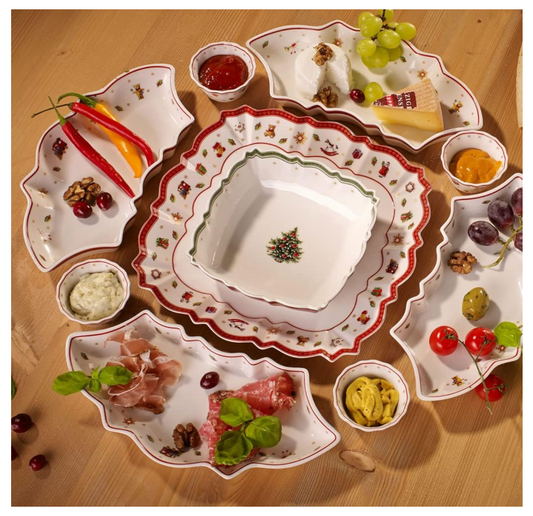 Villeroy & Boch Toy's Delight Piatti da Portata, Quadrato, Porcellana, Bianco/Multicolore, 26x26x0.1 cm