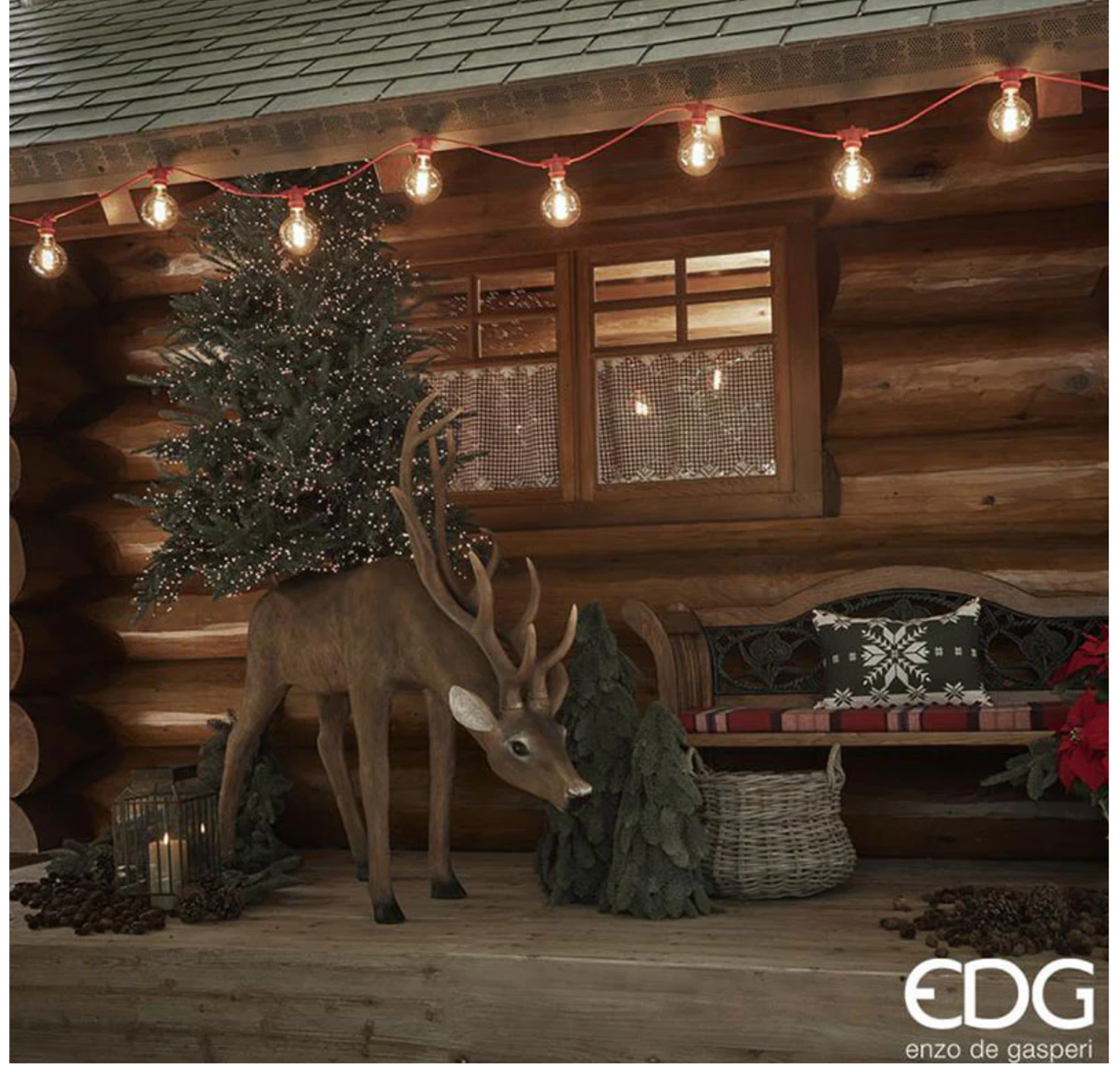 EDG Enzo de Gasperi Base Cervo per Albero di Natale H 140 cm Natural