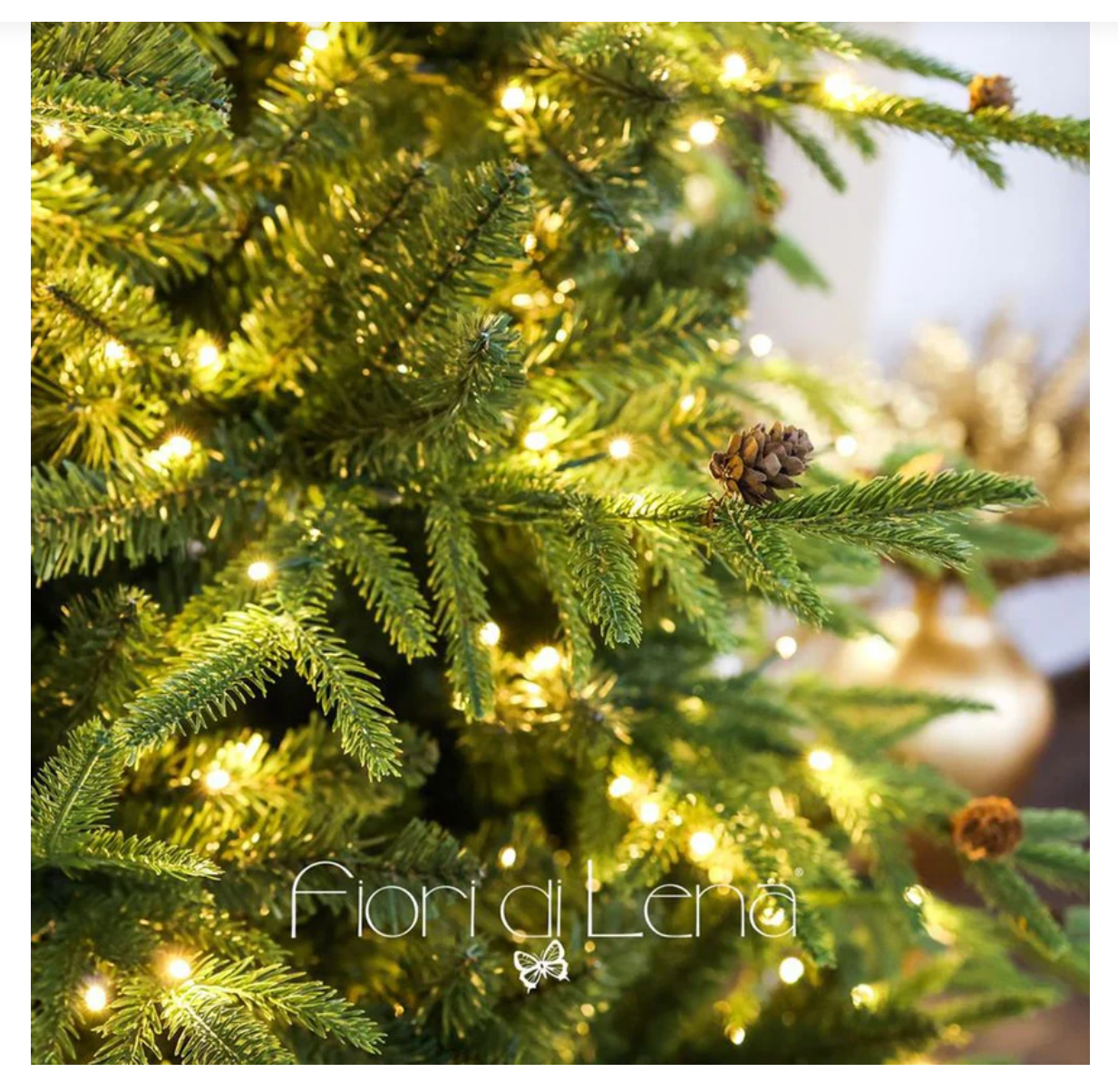 ALBERO DI NATALE - PINO VERDE con LED - H.270 CM - FIORI DI LENA