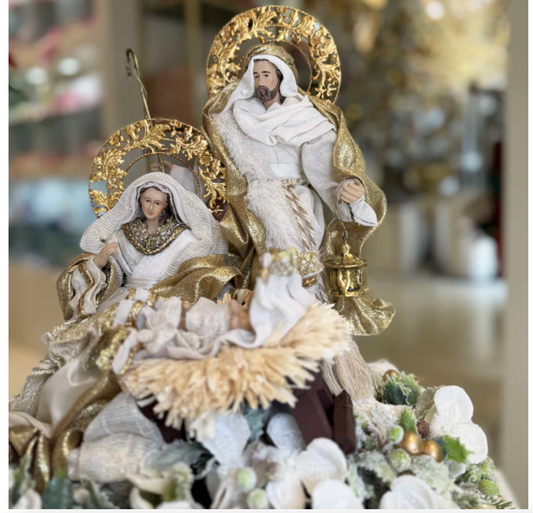 Fiori di Lena Pouf Grande con Natività e Decori