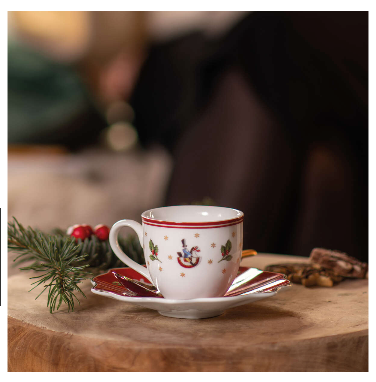 Villeroy & Boch Toy's Delight Piattino per Tazza Espresso Natalizio in Porcellana
