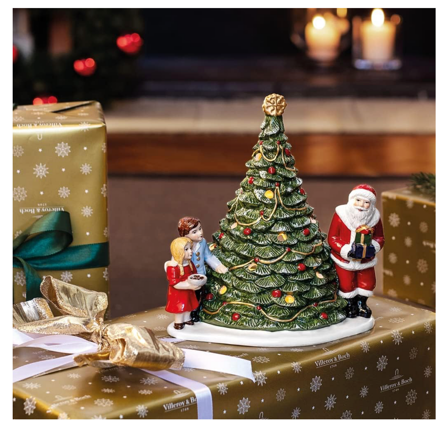 Villeroy & Boch Christmas Toy's Lanterna Babbo Natale sull'Albero, Verde/Multicolore, 20 x 17 x 23 cm