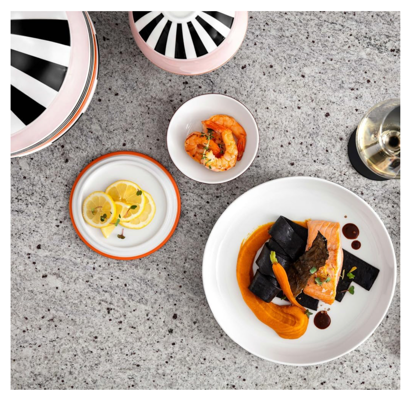 Villeroy & Boch - La Boule Memphis, set da tavola 7 pezzi per due persone, Porcellana Premium