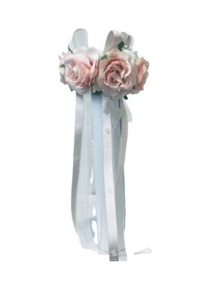 Fiori di Lena – Girocandela con roselline, ortensie e nebbiolina rosa