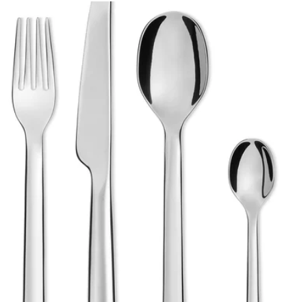 Alessi Ovale REB09S24 Servizio Completo di Posate di Design, 24 Pezzi in Acciaio Inox