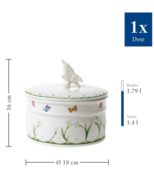 Villeroy & Boch Colourful Spring Barattolo, Porcellana, Multicolore (Bucaneve), 16 cm