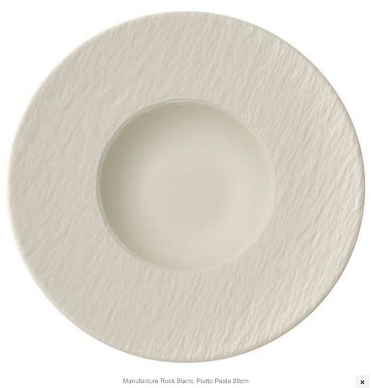 Manufacture Rock Blanc, Piatto Pasta 28cm