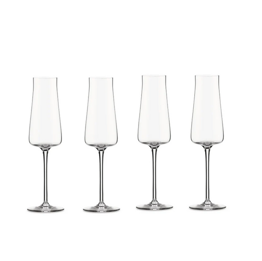 Alessi Set 4 Calici Flute spumante Eugenia in vetro cristallino 26 cl