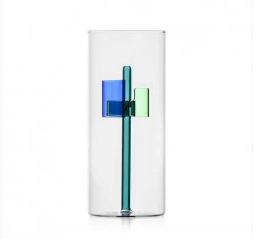 Ichendorf Milano Vaso Iris 3 Blu in Vetro Borosilicato H25 cm