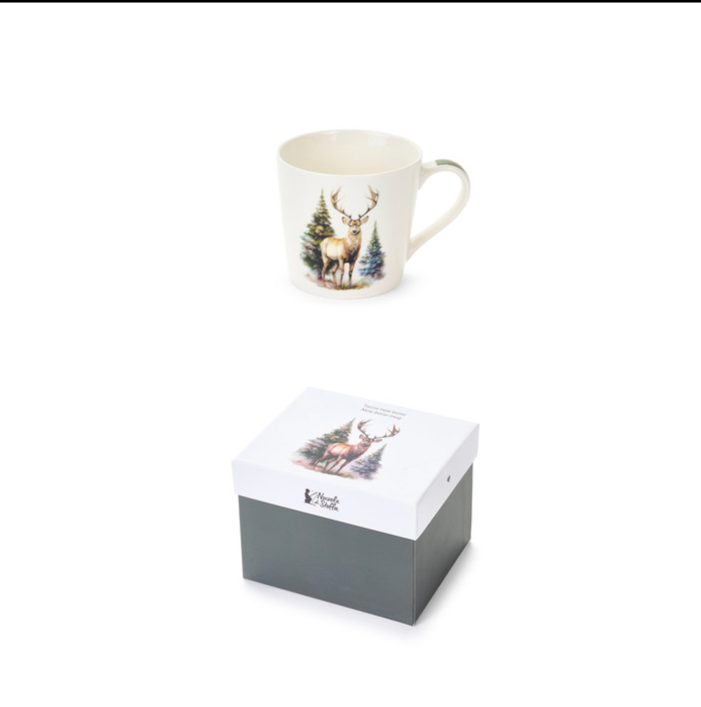 Nuvole di Stoffa Tazza in new bone con scatola regalo – Bosco incantato