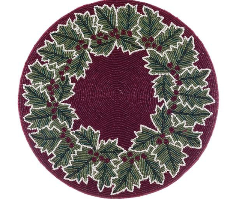 BLANC MARICLO  SOTTOPIATTO DECORATIVO IN PERLINE - DIAM.35 CM -