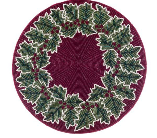 BLANC MARICLO  SOTTOPIATTO DECORATIVO IN PERLINE - DIAM.35 CM -