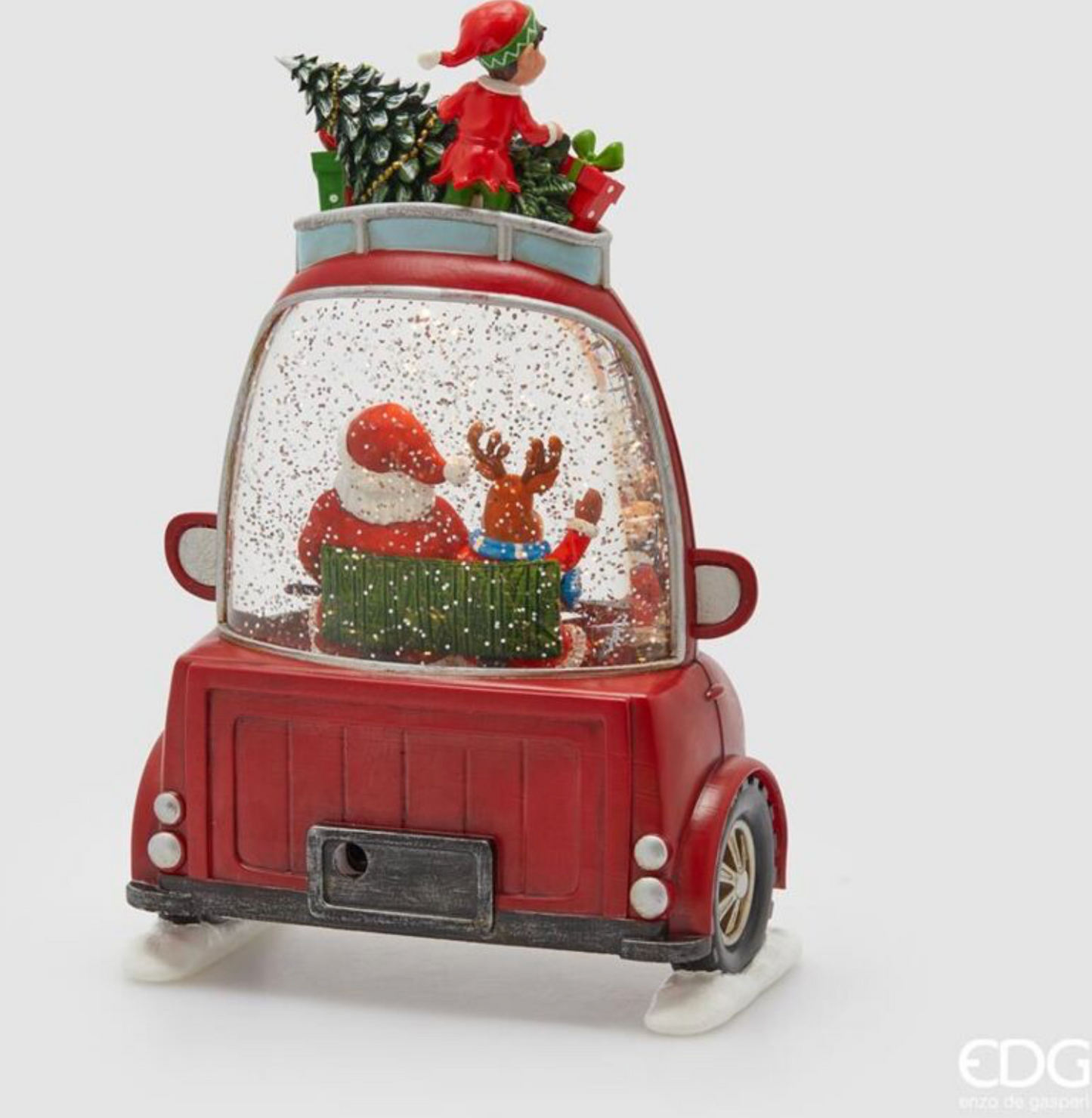 EDG Decorazione Babbo Batale Con Renna In Auto 26 Cm