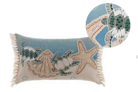 Blanc Mariclo' Cuscino Decorativo Stampato e Ricamato Collection Vista Mare